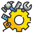 hammer, spanner, and other mechanical engineering tools